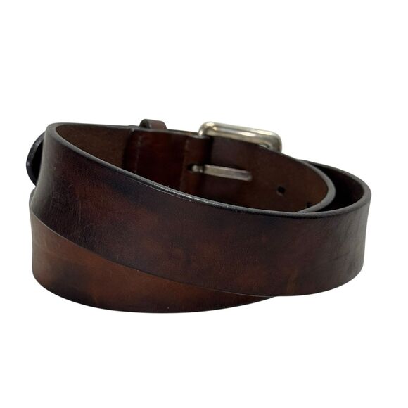 Vintage Tommy Hilfiger Men’s Leather Belt USA Made Sz 36 Walnut Brown - Picture 5 of 11